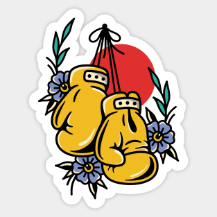 Boxing Gloves Flowers Sticker